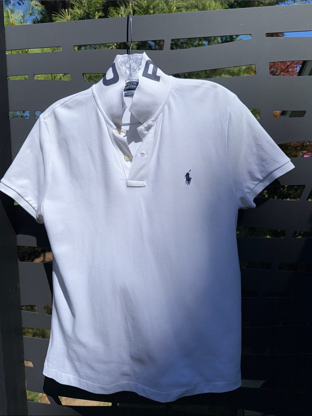 Polo by Ralph Lauren White Short-Sleeve Polo with Navy Pony Sz M